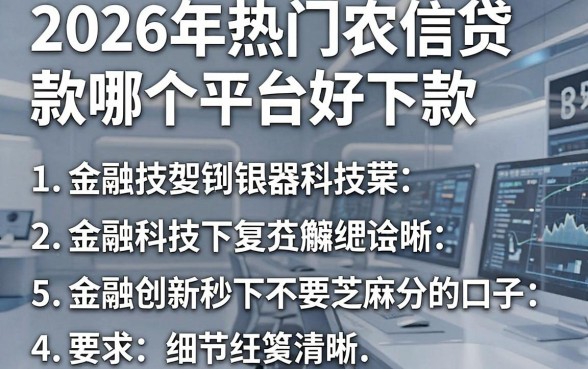 2026年热门农信贷款哪个平台好下款,整合5个金融创新秒下不要芝麻分的口子