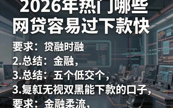 2026年热门哪些网贷容易过下款快,总结五个无视双黑能下款的口子