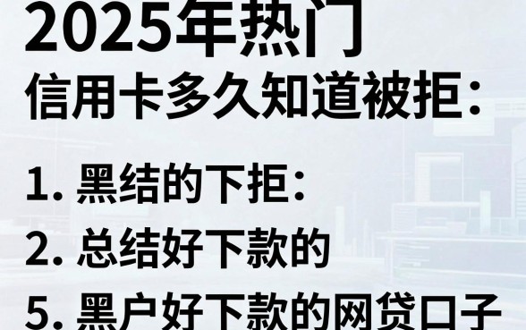 2025年热门信用卡多久知道被拒，总结5个黑户好下款的网贷口子