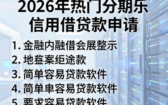 2026年热门分期乐信用借贷款申请,整合5个简单容易贷款软件