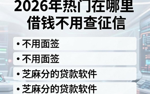 2026年热门在哪里借钱不用查征信,整理五个不用面签和芝麻分的贷款软件