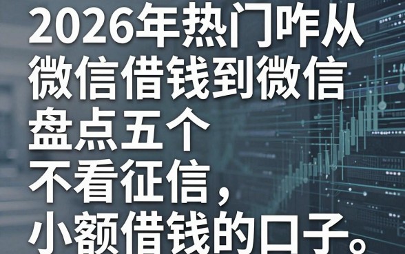2026年热门咋从微信借钱到微信，盘点五个不看征信小额借钱的口子