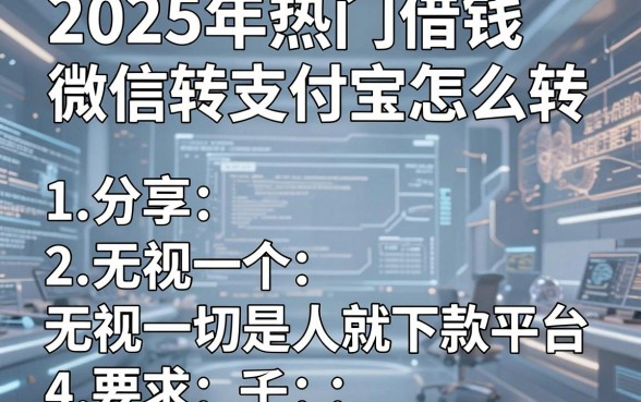 2025年热门借钱微信转支付宝怎么转，分享五个无视一切是人就下款平台