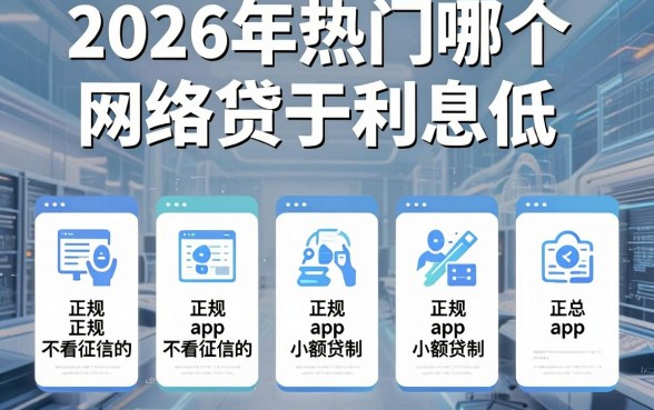 2026年热门哪个网络贷款利息低,汇总五个正规不看征信的小额贷款app