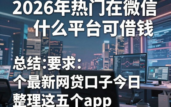 2026年热门在微信什么平台可借钱，总结五个最新网贷口子今日整理这五个app