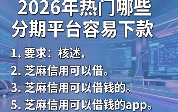 2026年热门哪些分期平台容易下款,概括5个芝麻信用可以借钱的app