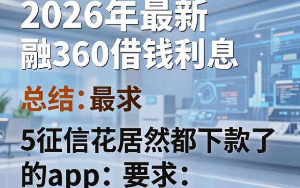2026年最新融360借钱利息,总结5个征信花居然都下款了的app