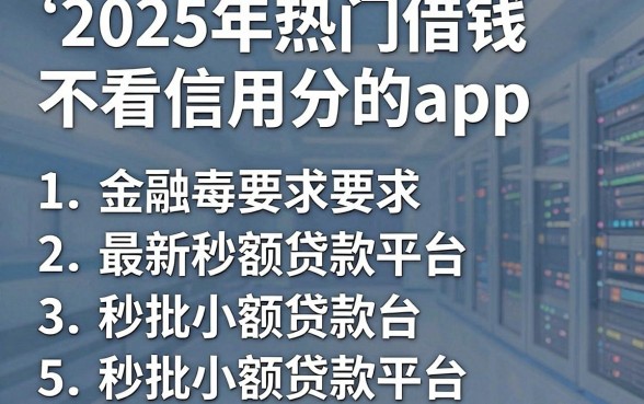 2025年热门借钱不看信用分的app,归纳5个最新秒批小额贷款平台