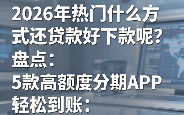 2026年热门什么方式还贷款好下款呢？盘点5款高额度分期APP，轻松到账！