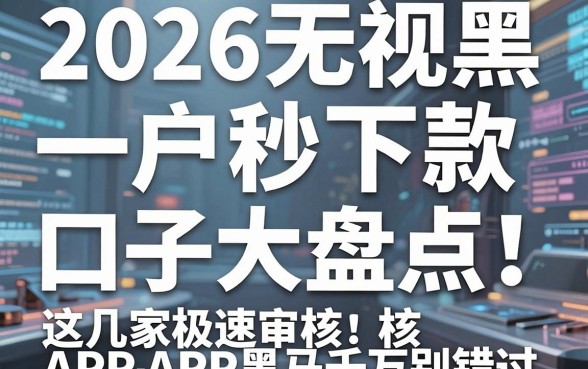 2026无视黑户秒下款口子大盘点！这几家极速审核APP黑马千万别错过