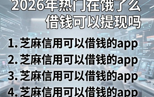 2026年热门在饿了么借钱可以提现吗，总结五个芝麻信用可以借钱的app
