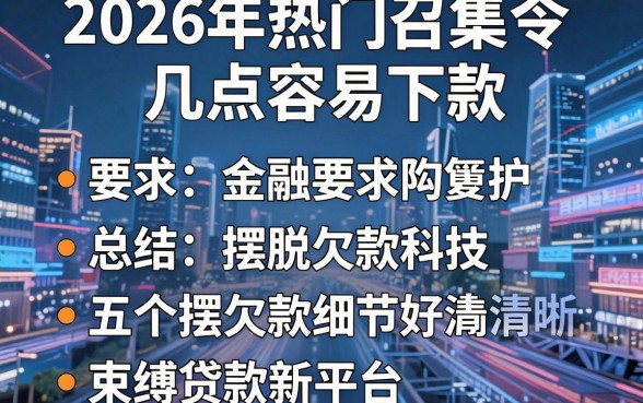 2026年热门召集令几点容易下款,总结五个摆脱欠款束缚贷款新平台