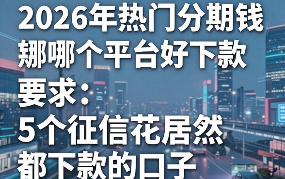 2026年热门分期钱哪个平台好下款，盘点5个征信花居然都下款的口子
