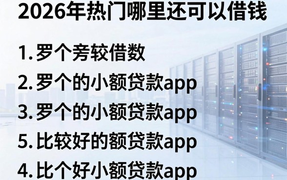 2026年热门哪里还可以借钱,罗列5个比较好的小额贷款app