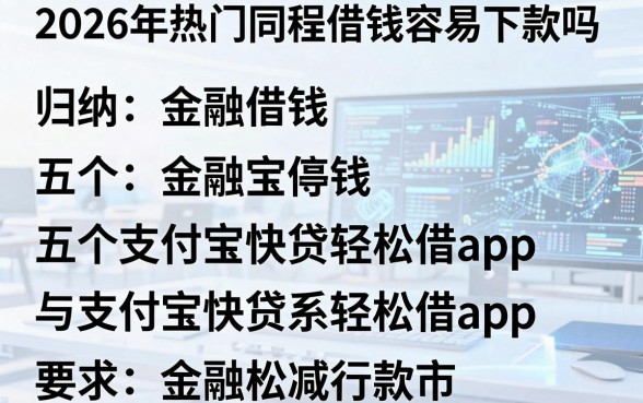 2026年热门同程借钱容易下款吗,归纳五个支付宝快贷轻松借app
