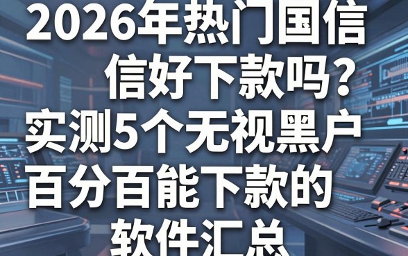 2026年热门国信好下款吗?实测5个无视黑户、百分百能下款的软件汇总