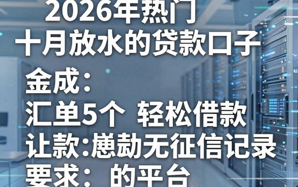 2026年热门十月放水的贷款口子,汇总5个轻松借款无征信记录的平台