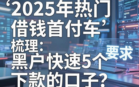 2025年热门借钱首付车,梳理5个黑户快速下款的口子