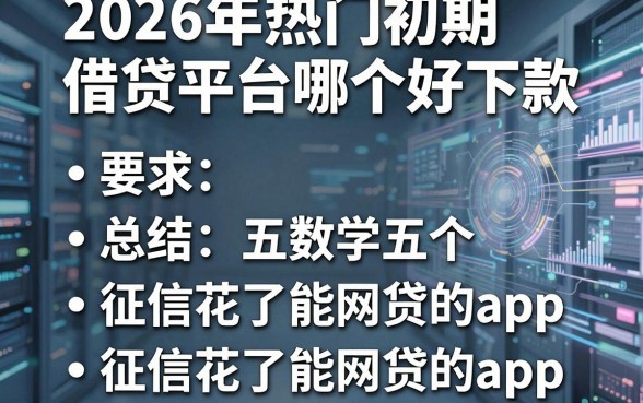 2026年热门初期借贷平台哪个好下款,总结五个征信花了能网贷的app