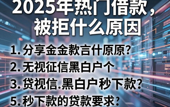 2025年热门借款被拒什么原因,分享五个无视征信黑白户秒下款的贷款