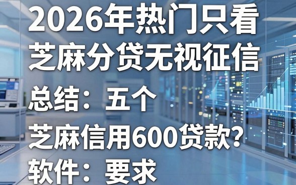 2026年热门只看芝麻分贷无视征信，总结五个芝麻信用600贷款软件