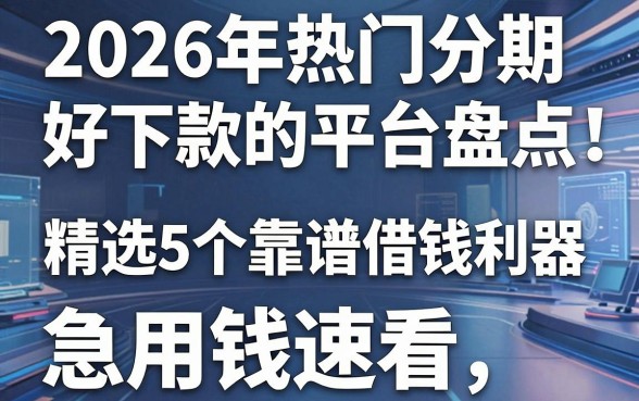 2026年热门分期好下款的平台盘点:精选5个靠谱借钱利器,急用钱速看!