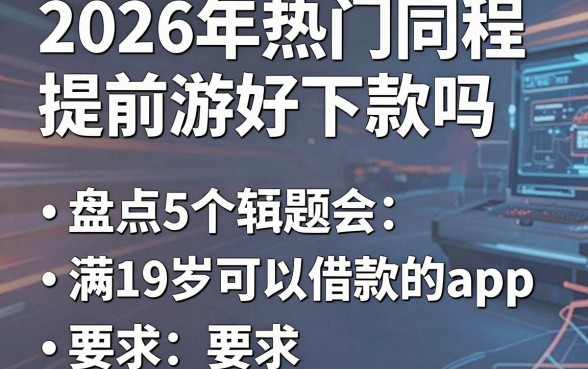 2026年热门同程提前游好下款吗,盘点5个满19岁可以借款的app