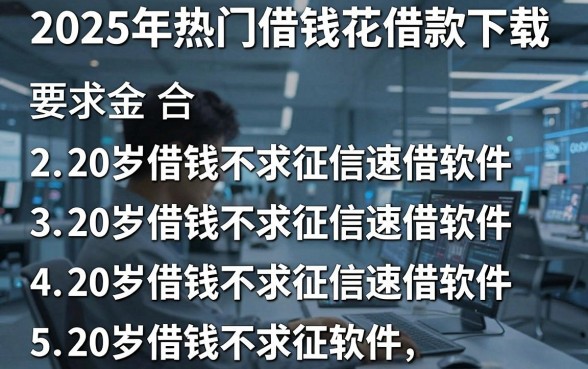 2025年热门借钱花借款下载,整合5个20岁借钱不求征信速借软件