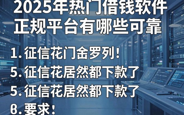 2025年热门借钱软件正规平台有哪些可靠,罗列5个征信花居然都下款了的平台