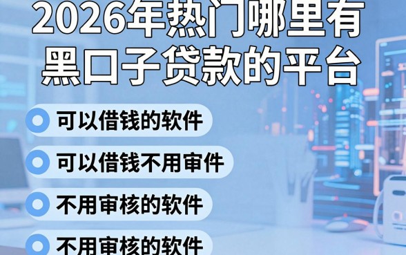 2026年热门哪里有黑口子贷款的平台，整理五个可以借钱不用审核的软件