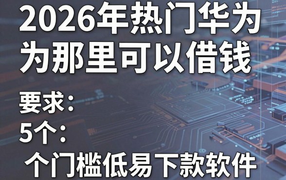 2026年热门华为那里可以借钱，概括5个门槛低易下款软件