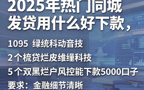 2025年热门同城发贷用什么好下款,梳理5个双黑烂户风控能下款5000口子