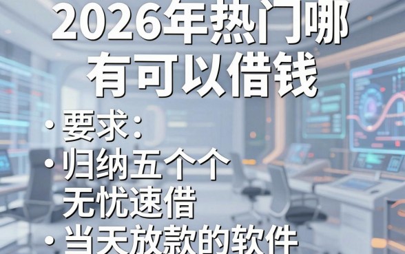 2026年热门哪有可以借钱,归纳五个无忧速借当天放款的软件