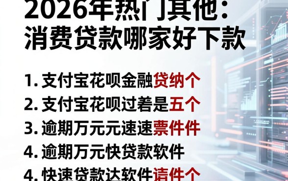 2026年热门其他消费贷款哪家好下款,归纳五个支付宝花呗逾期万元快速贷款软件