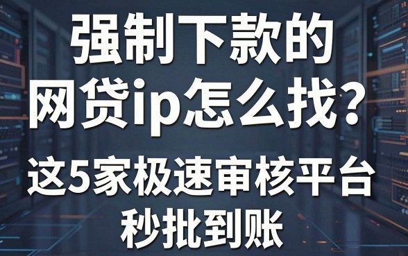 强制下款的网贷app怎么找?这5家极速审核平台秒批到账!