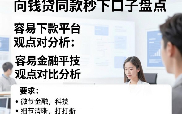 向钱贷同款秒下口子盘点，容易下款平台观点对比分析！