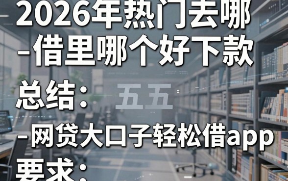 2026年热门去哪借里哪个好下款,总结五个网贷大口子轻松借app