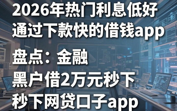 2026年热门利息低好通过下款快的借钱app,盘点五个黑户借2万元秒下网贷口子app