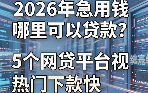 2026年急用钱哪里可以贷款？这5个网贷平台无视综合评分不足，热门下款快！