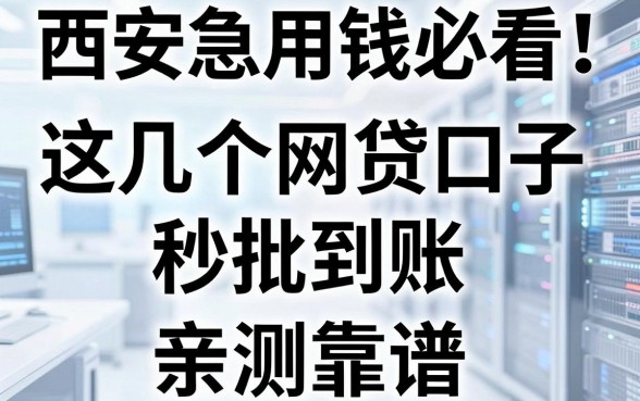 西安急用钱必看！这几个网贷口子秒批到账，亲测靠谱