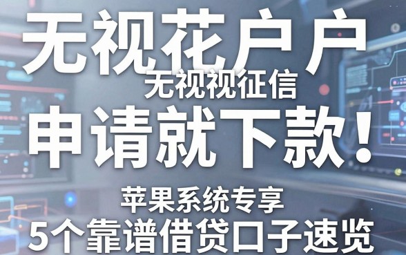 无视花户无视征信，申请就下款！苹果系统专享，5个靠谱借贷口子速览