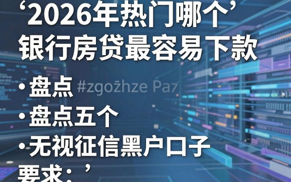 2026年热门哪个银行房贷最容易下款,盘点五个无视征信黑户口子