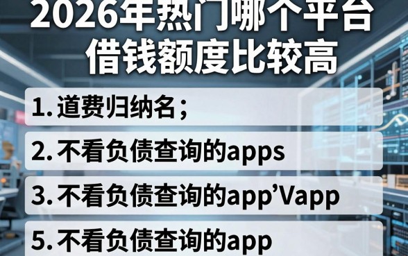 2026年热门哪个平台借钱额度比较高,归纳5个不看负债查询的app