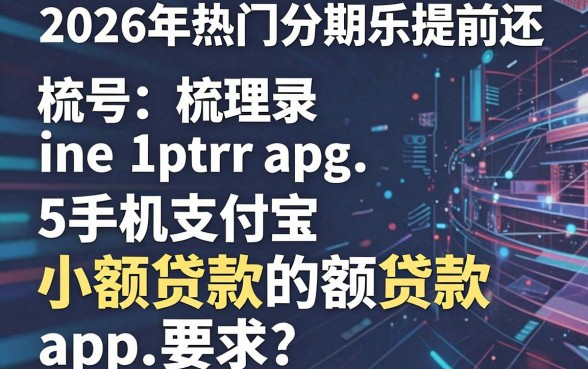 2026年热门分期乐提前还,梳理5个手机支付宝小额贷款的app