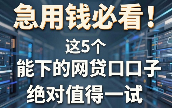 急用钱必看！这5个能下的网贷口子，绝对值得一试！