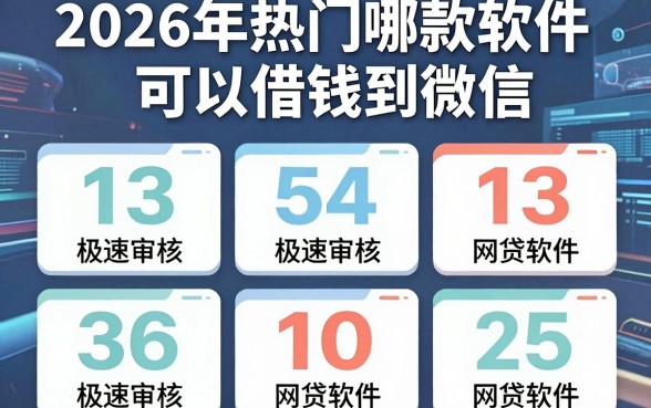 2026年热门哪款软件可以借钱到微信,整合五个极速审核的网贷软件
