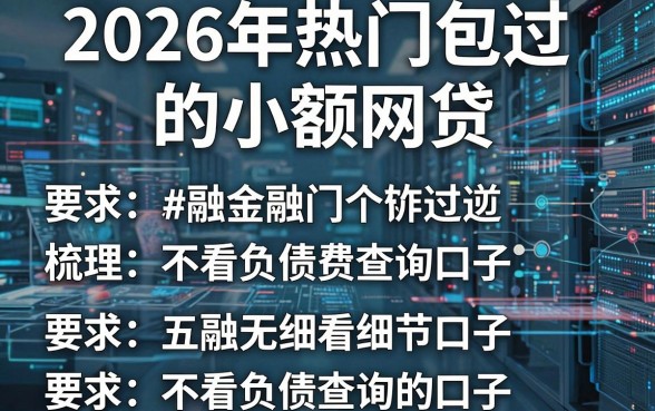 2026年热门包过的小额网贷,梳理五个不看负债查询的口子