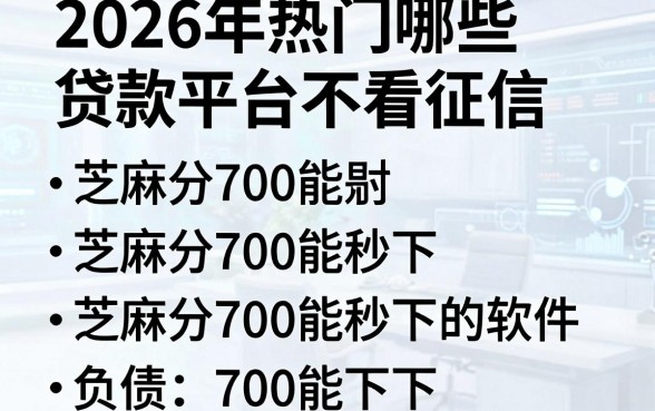 2026年热门哪些贷款平台不看征信和负债，概括五个芝麻分700能秒下的软件