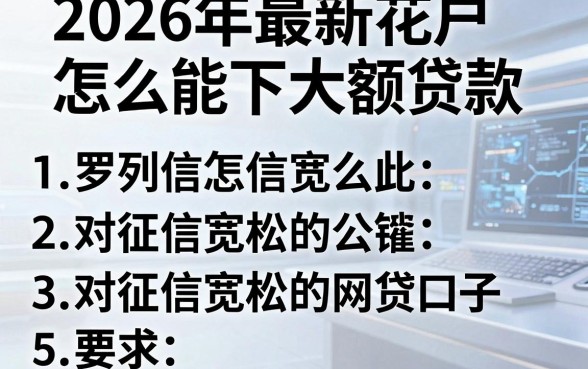 2026年最新花户怎么能下大额贷款,罗列五个对征信宽松的网贷口子