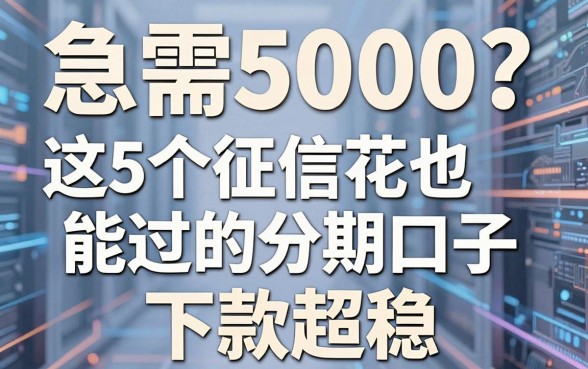 急需5000?这5个征信花也能过的分期口子,下款超稳!